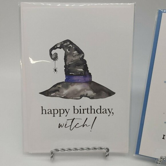 Halloween Themed Greeting Cards Happy Birthday Witch Dead Inside Envelopes Set 2 - Picture 3 of 8